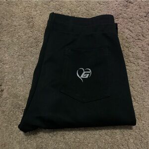 Black Softball Pants with Blue Pinstripe